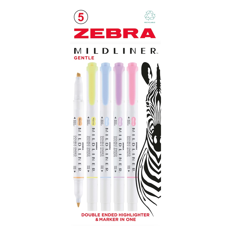 Zebra Mildliner Gentle 5 Pack
