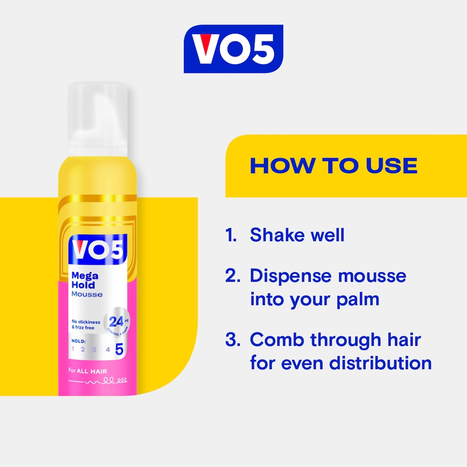 image 1 of VO5 Mega Hold Mousse 200ml