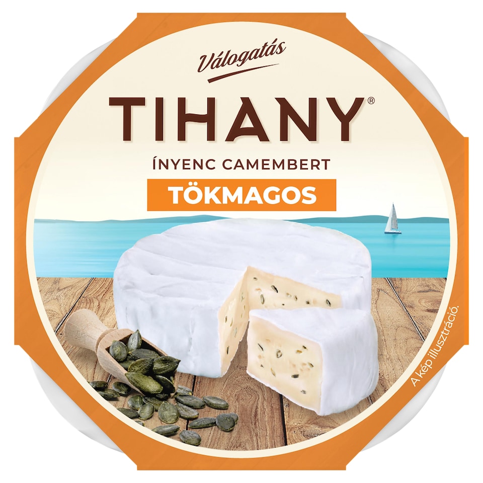 Tihany Válogatás Ínyenc Camembert tökmagos zsírdús lágy sajt 120 g