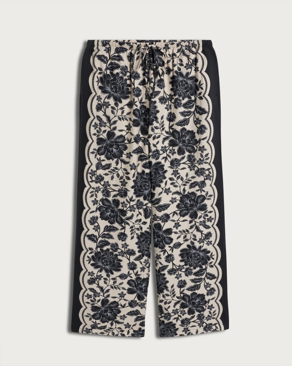 image 1 of The F&F Edit Floral Print Wide Leg Co-ord Trousers in Multi Blue