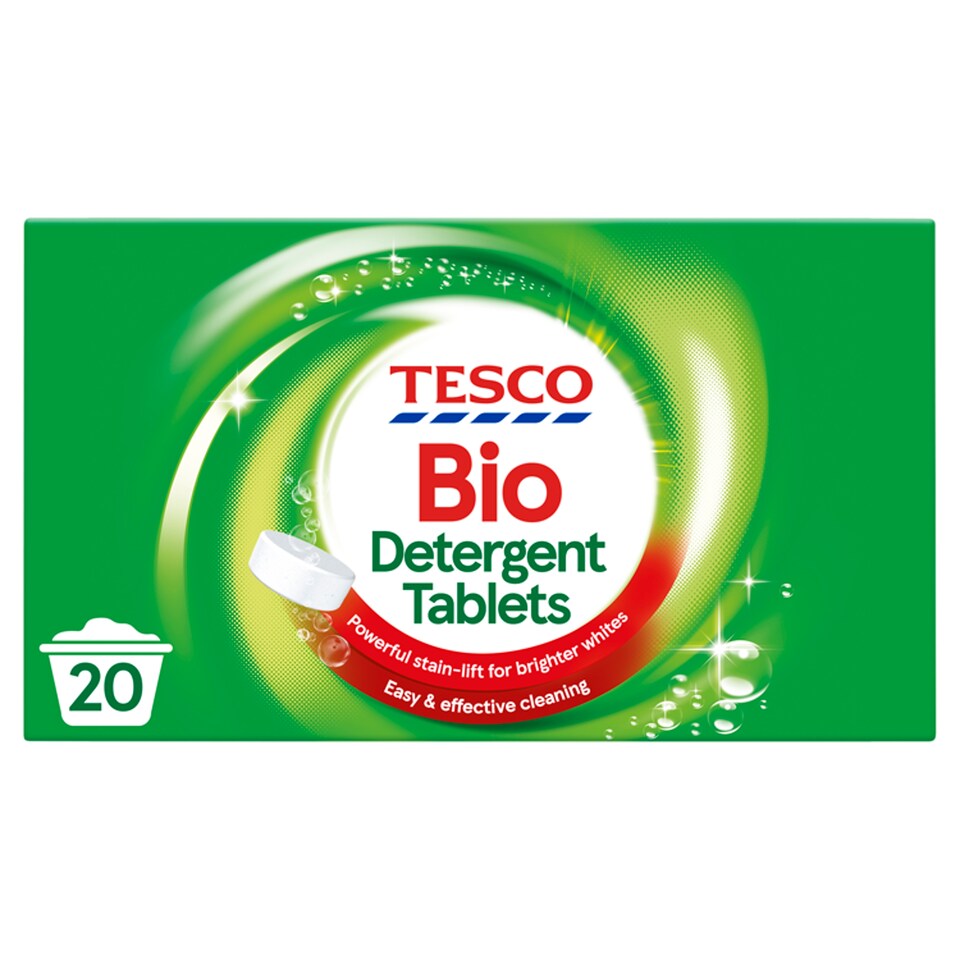 Tesco Biological L/Dtrg Tablets 20 Washes 1160G