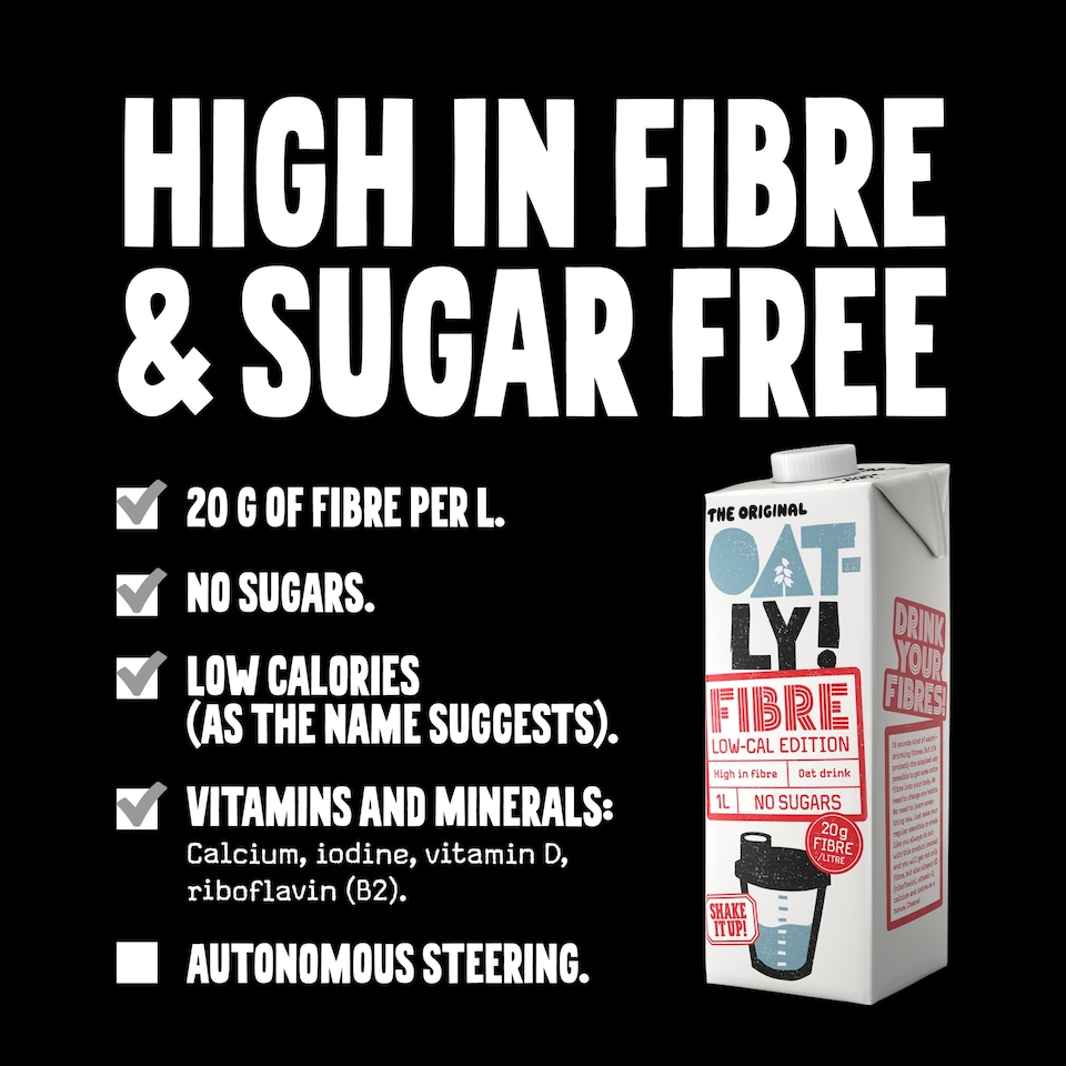 image 1 of Oatly No Sugars Fibre Low Cal Edition Oat Drink 1 L