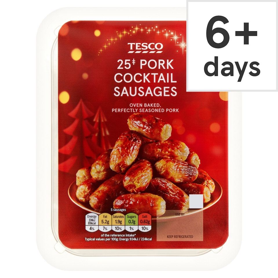 Tesco 25 cocktail sausage 200g