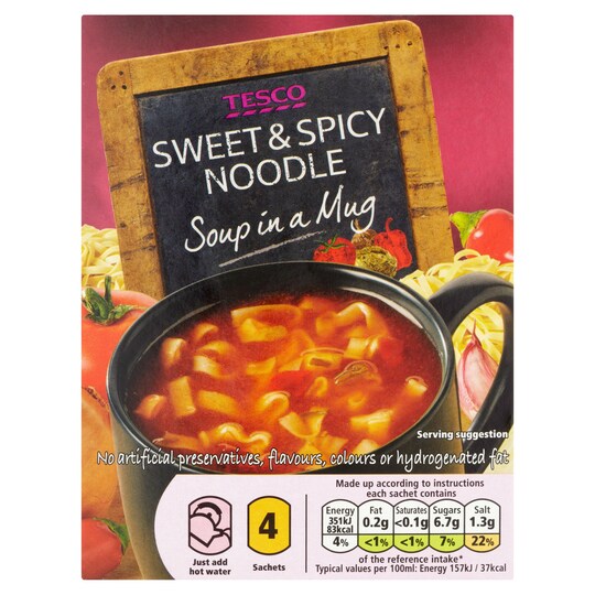 Tesco Sweet And Spicy Noodle Soup In A Mug 92G Tesco Groceries