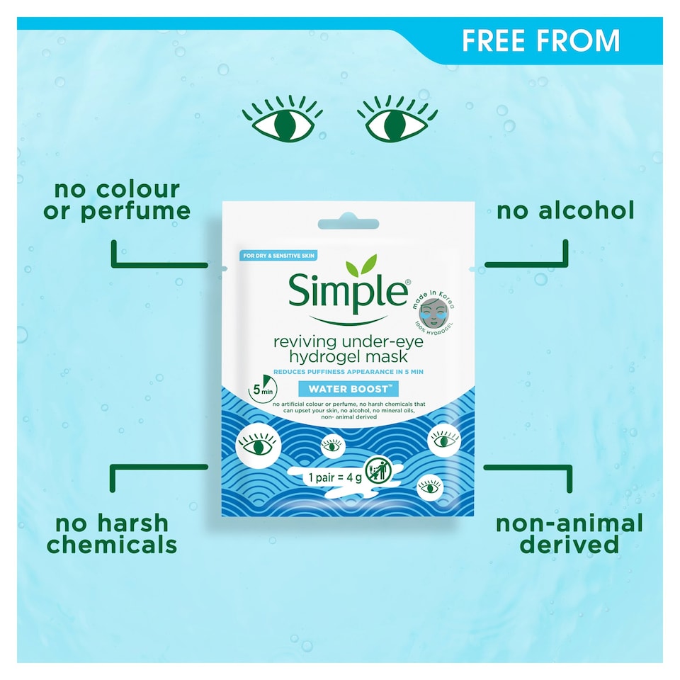 image 1 of Simple Water Boost Reviving Eye Hydrogel Mask 4G
