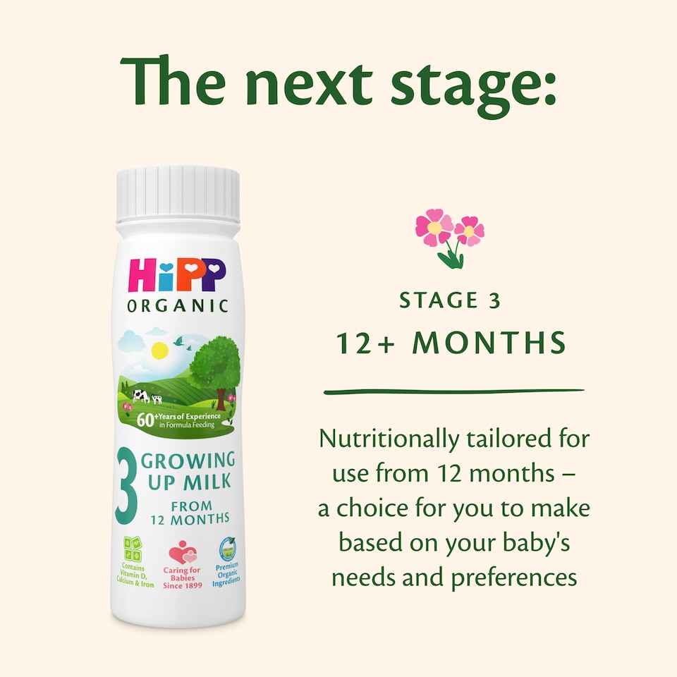 image 1 of Hipp Organic 2 Follow On Baby Milk Ready To Feed Bottle 6 Month Plus 200Ml