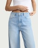 image 3 of F&F High Rise Wide Leg Jeans in Blue