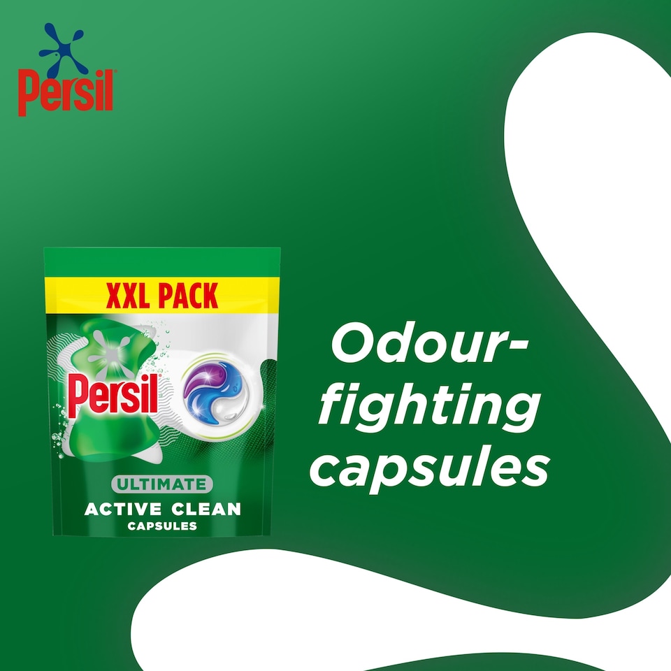 image 1 of Persil Ultimate Active Clean Laundry Washing Detergent Capsules 44 Washes 928g