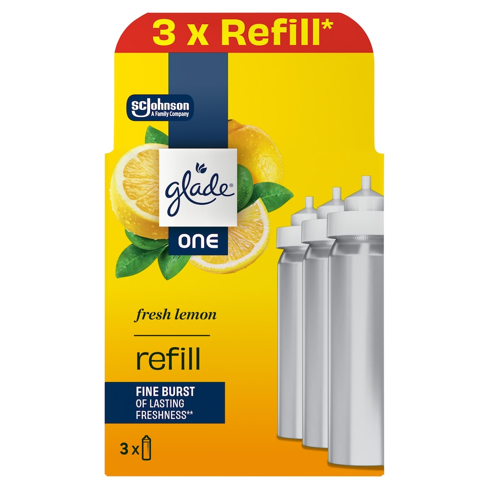 Glade One Fresh Lemon koncentrált légfrissítő aeroszol utántöltő 3 x 10 ml (30 ml)