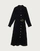 image 2 of F&F Belted Button Up Long Sleeved Midi Shirt Dress in Black