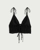 image 4 of F&F Ruched Tie Strap Beach Bralette in Black