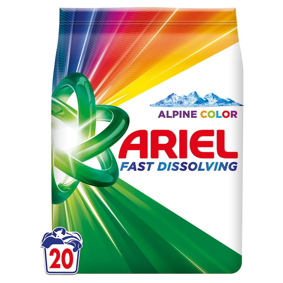 image 1 of Ariel Alpine Color Washing Powder Laundry Detergent, 1.1kg, 20 Washes
