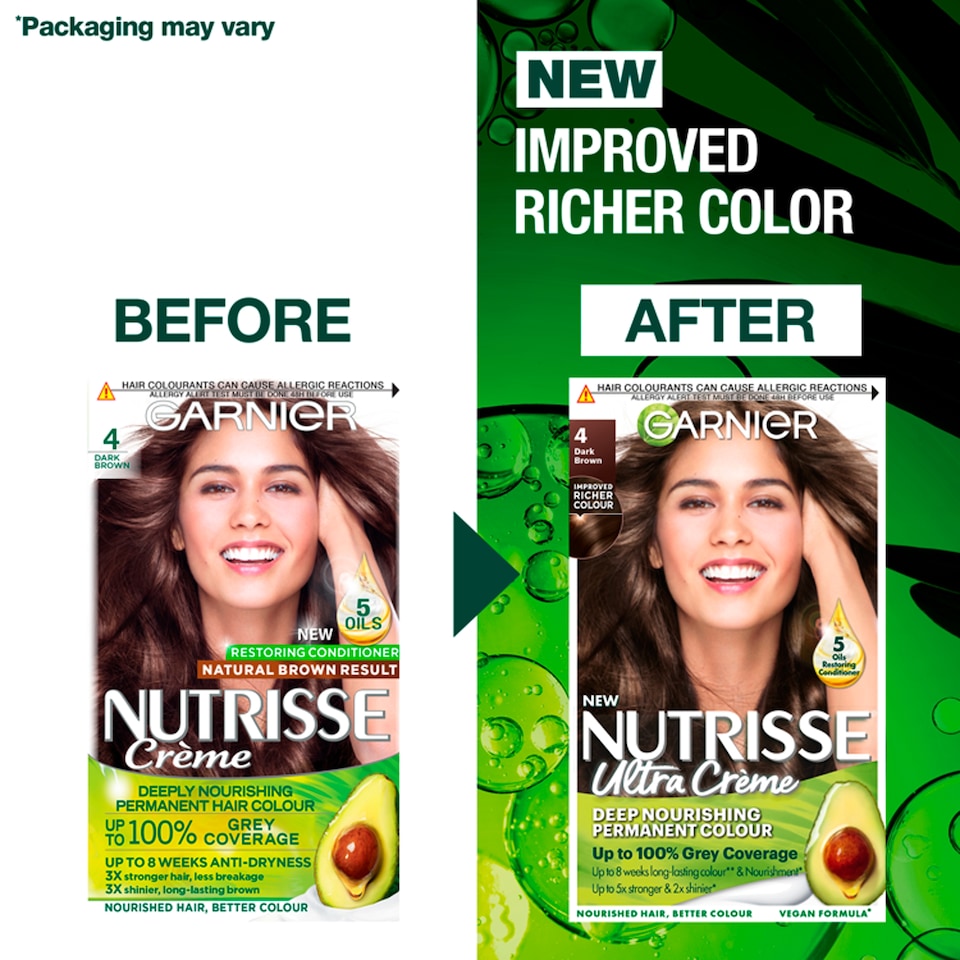 image 1 of Garnier Nutrisse Creme Permanent Hair Colour - Dark Brown 4