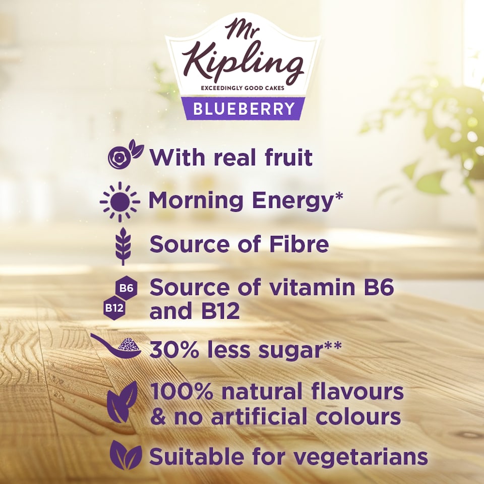 image 1 of Mr Kipling Blueberry Breakfast Bakes Snack Cakes 4 pack
