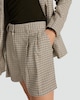 image 4 of F&F Houndstooth Print Pleated Co-ord Shorts in Neutral