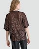 image 3 of F&F Sequin Embellished Boxy Short Sleeved Top in Brown