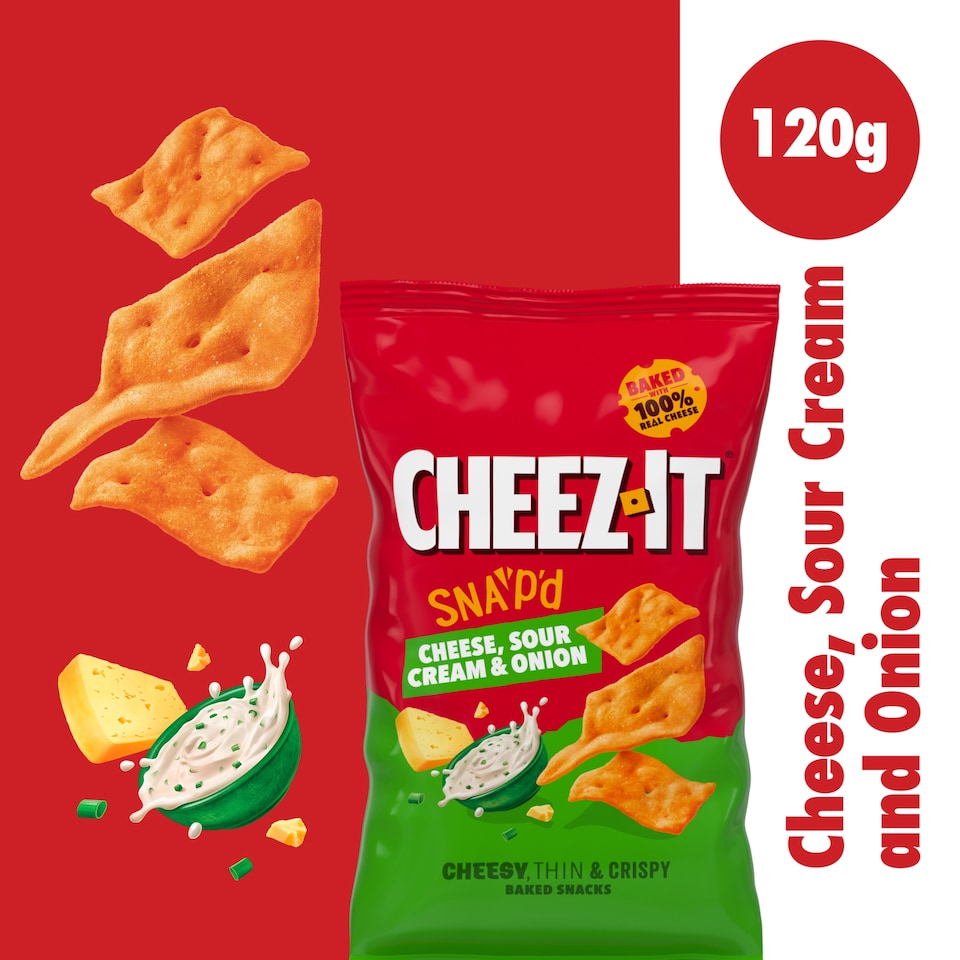 image 1 of Cheez-it SNAP'D Sour Cream & Onion 120g
