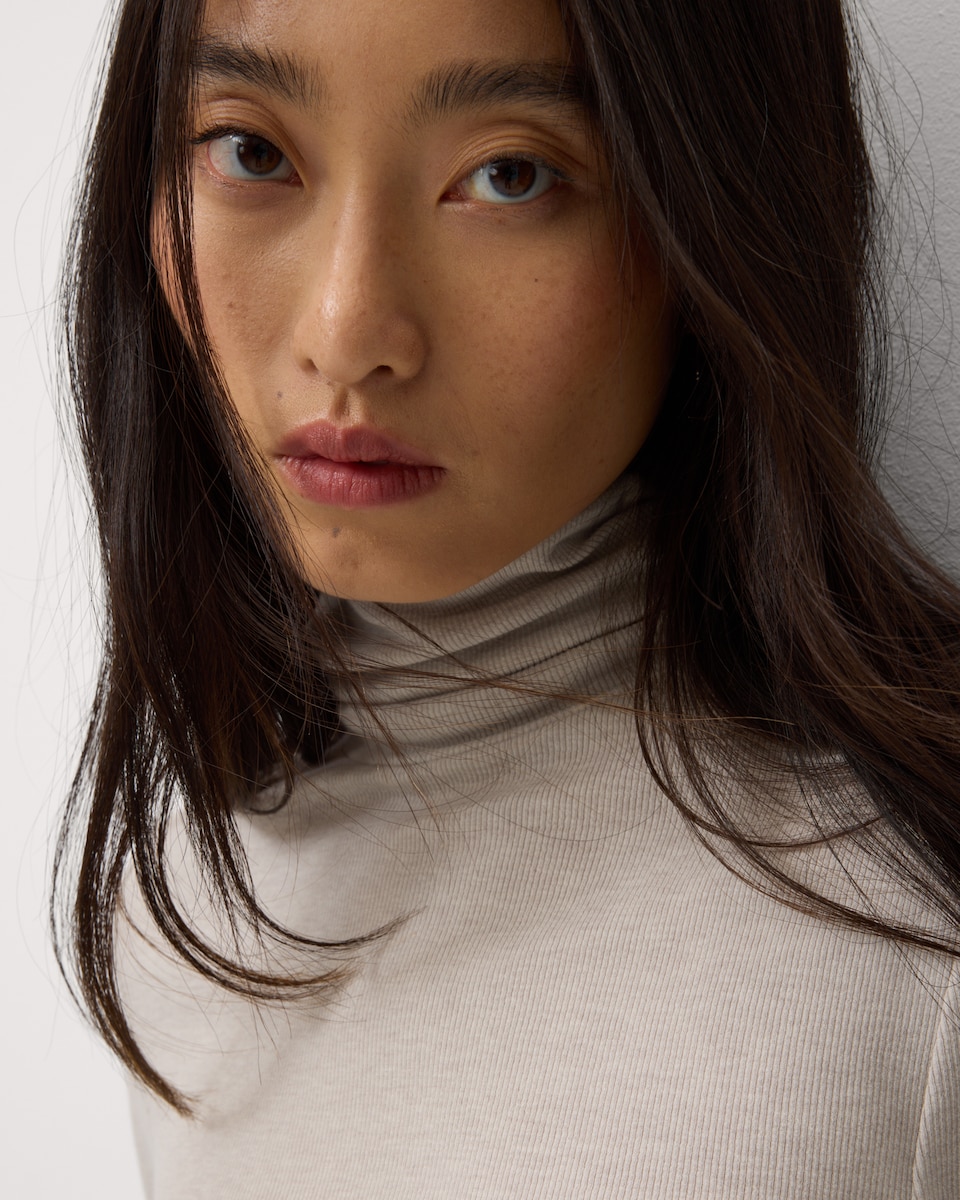 image 1 of F&F Roll Neck Jumper with Wool in Neutral