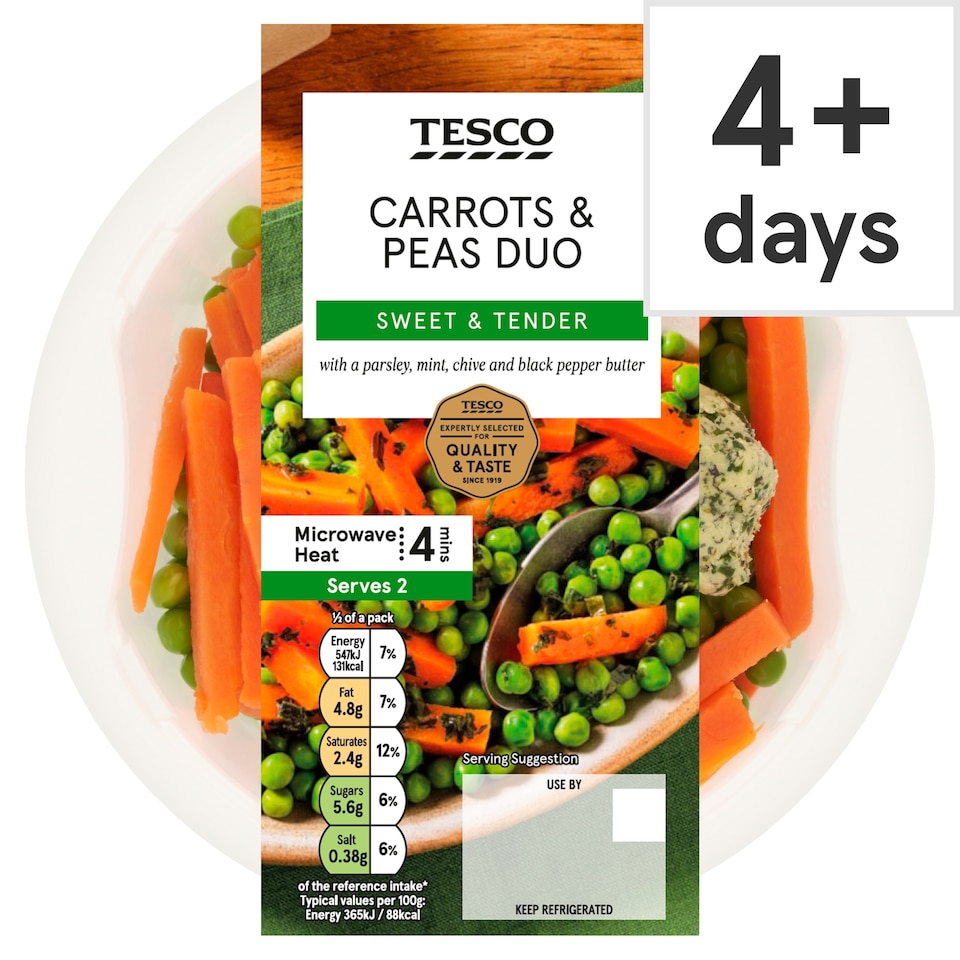 Tesco Carrots & Peas Duo 300g