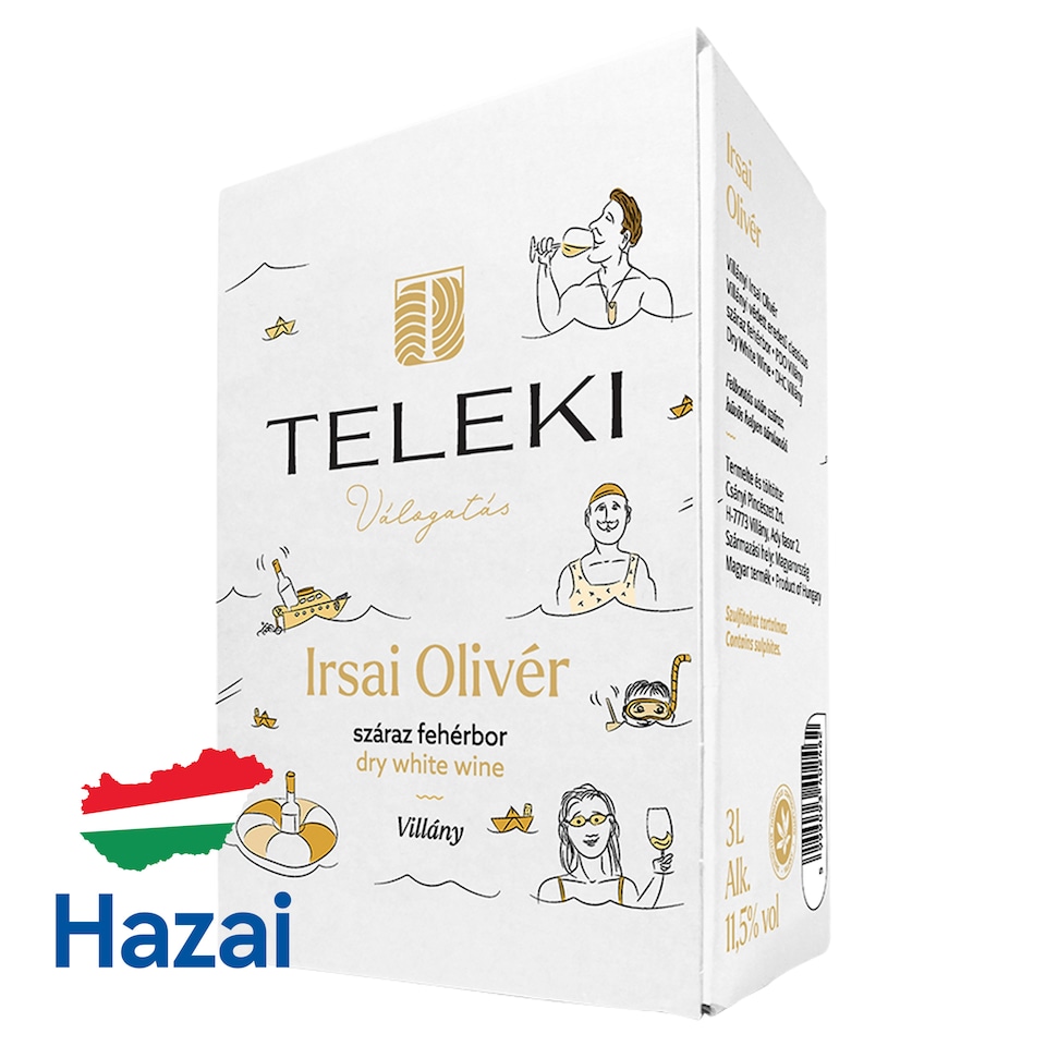 Teleki Válogatás Villányi Irsai Olivér Dry White Wine 3 l