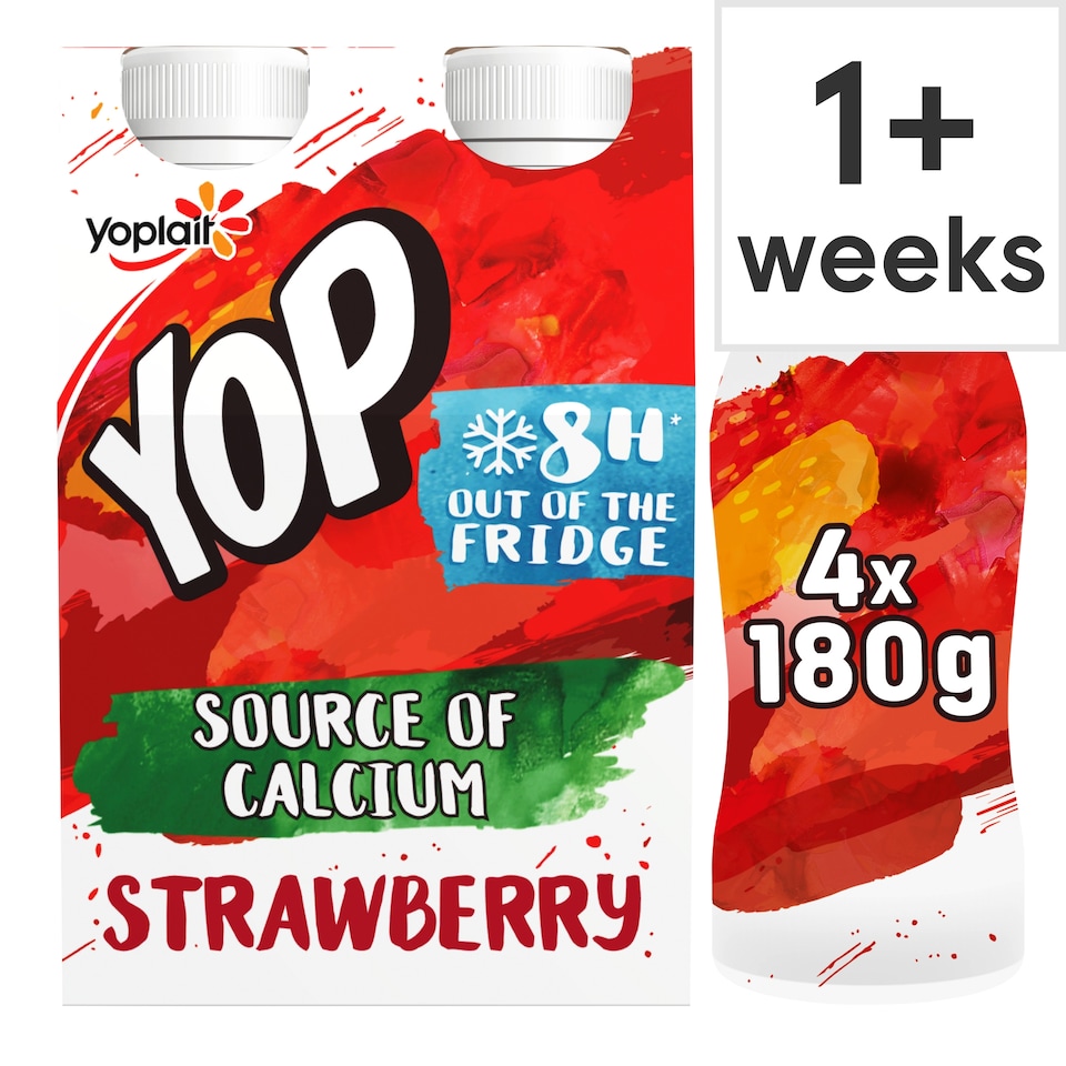 image 1 of Yop Strawberry Drinkable Yoghurt 4 X 180G