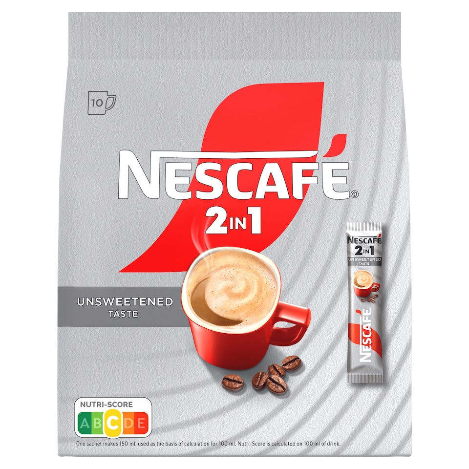 NESCAFÉ 2in1, Instant Coffee, 10 Bags x 8g (80g)