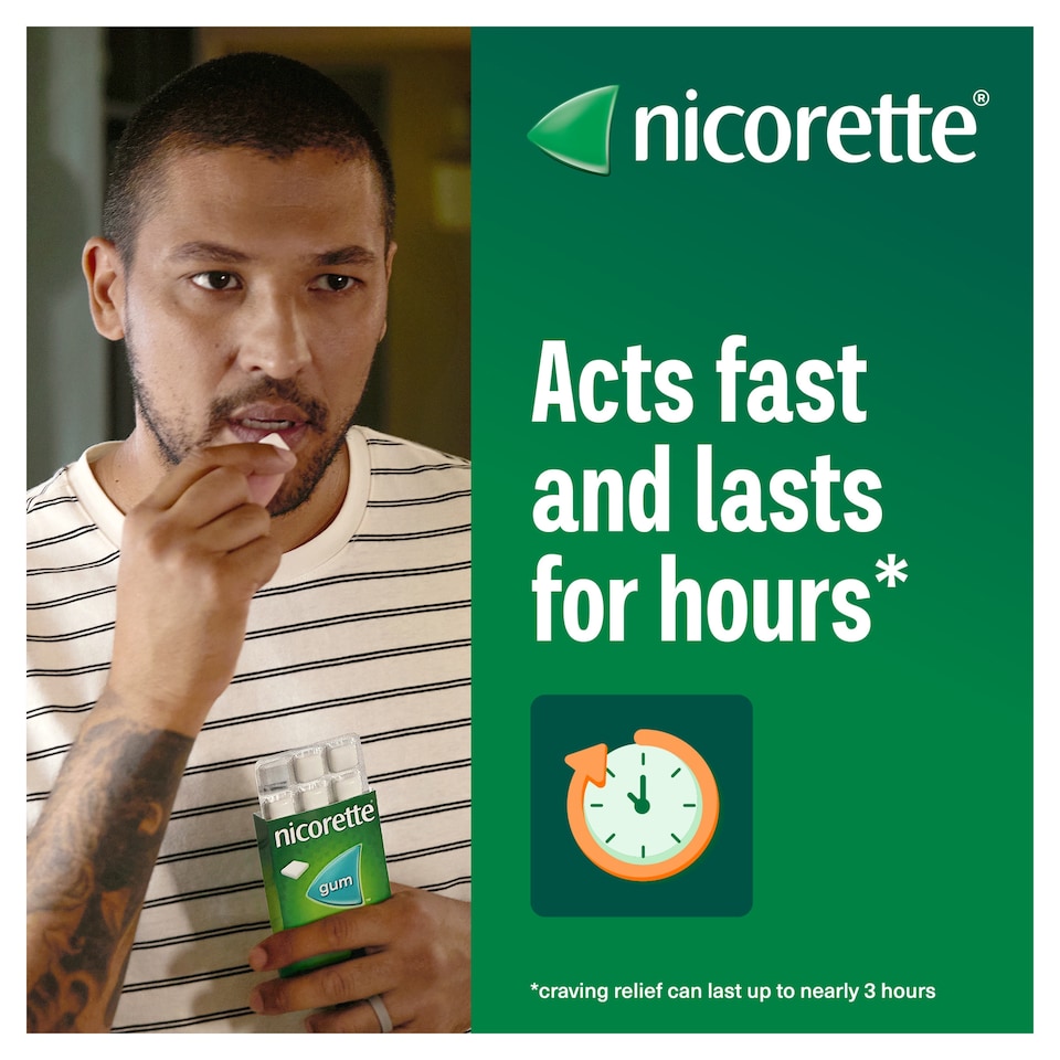 image 1 of Nicorette Stop Smoking Aid 4mg Nicotine Gum - Icy White 105s