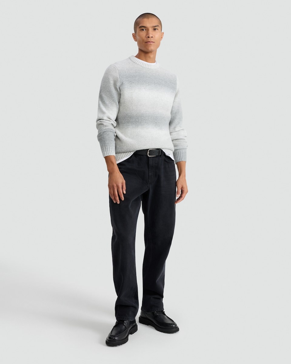 image 1 of F&F Knitted Ombre Pattern Jumper with Wool in Grey