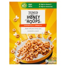 Tesco Honey Hoops Cereal 375G