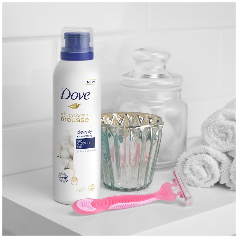 image 1 of Dove Deeply Nourishing Shower Mousse With Cotton Oil 200Ml