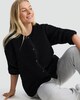image 1 of F&F Fleece Button Up Pyjama Cardigan in Black