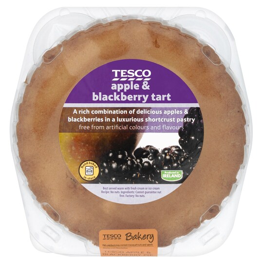 Tesco Apple And Blackberry Pie 8" 500G Tesco Groceries
