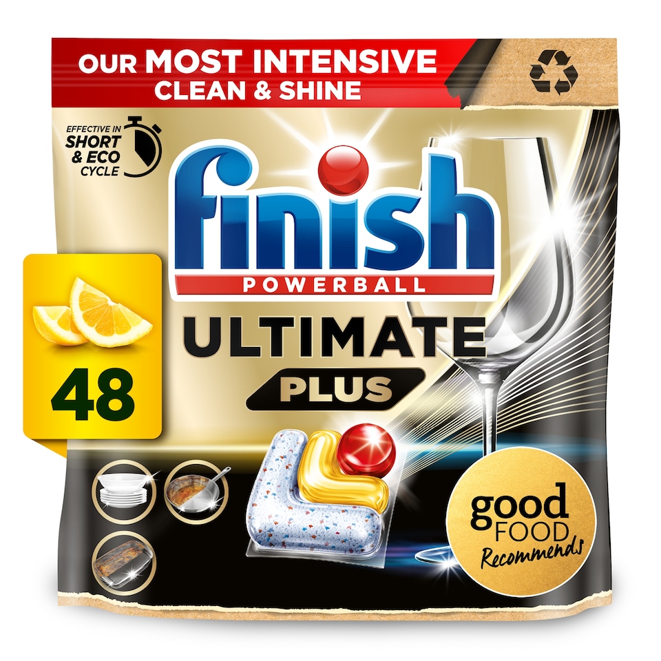 image 1 of Finish Ultimate Plus All In One 48 Dishwasher Tablets Lemon 585.6g