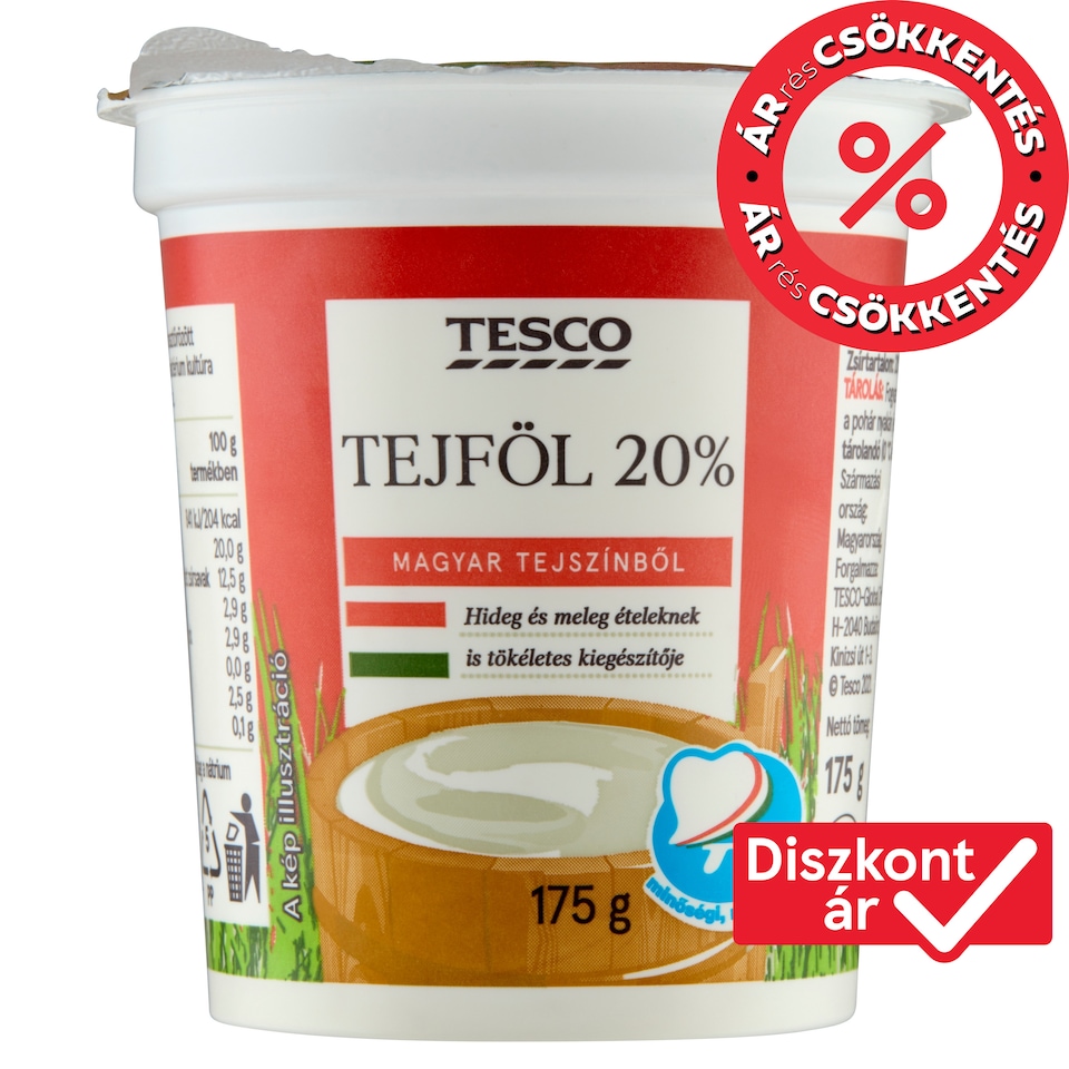 Tesco tejföl 20% 175 g