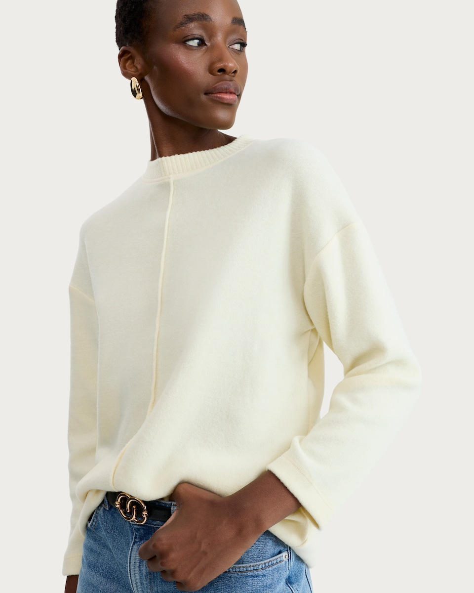 image 1 of F&F Textured Long Sleeved Jumper in Yellow