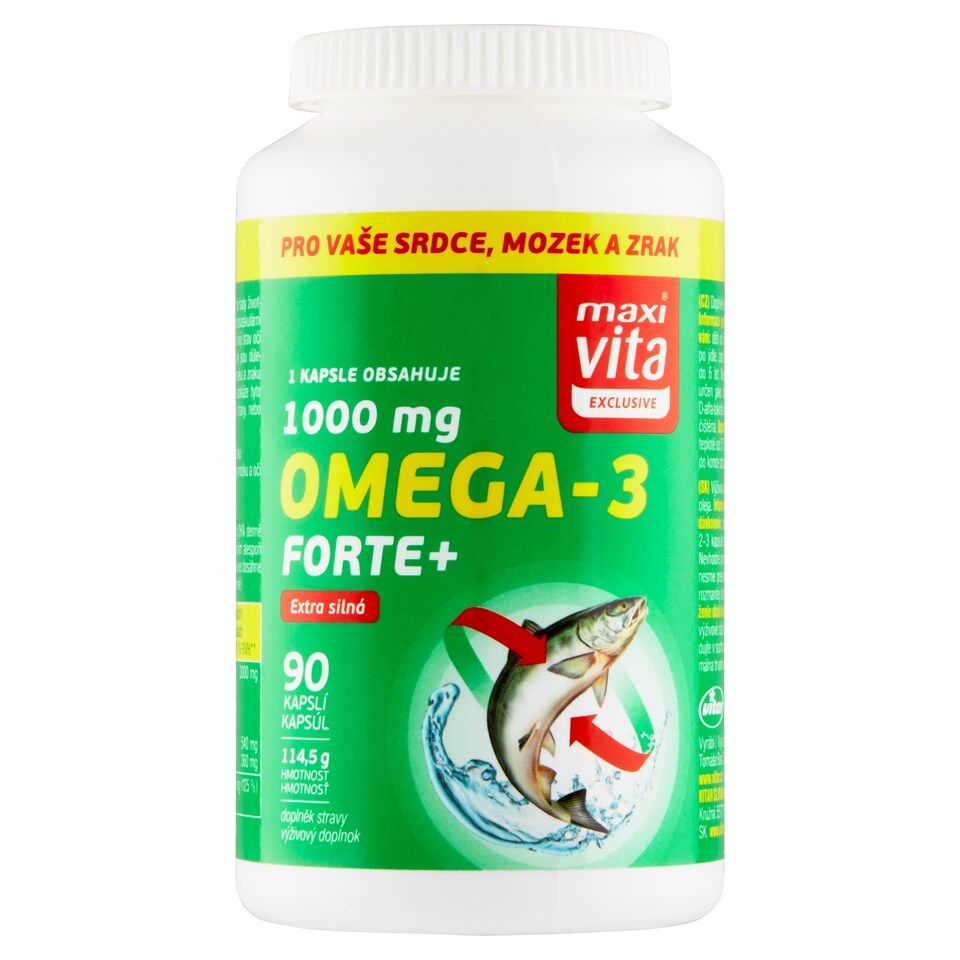 Obrázek 1 pro produkt Maxi Vita Exclusive Omega-3 forte+ 1000 mg 90 kapslí 114,5g