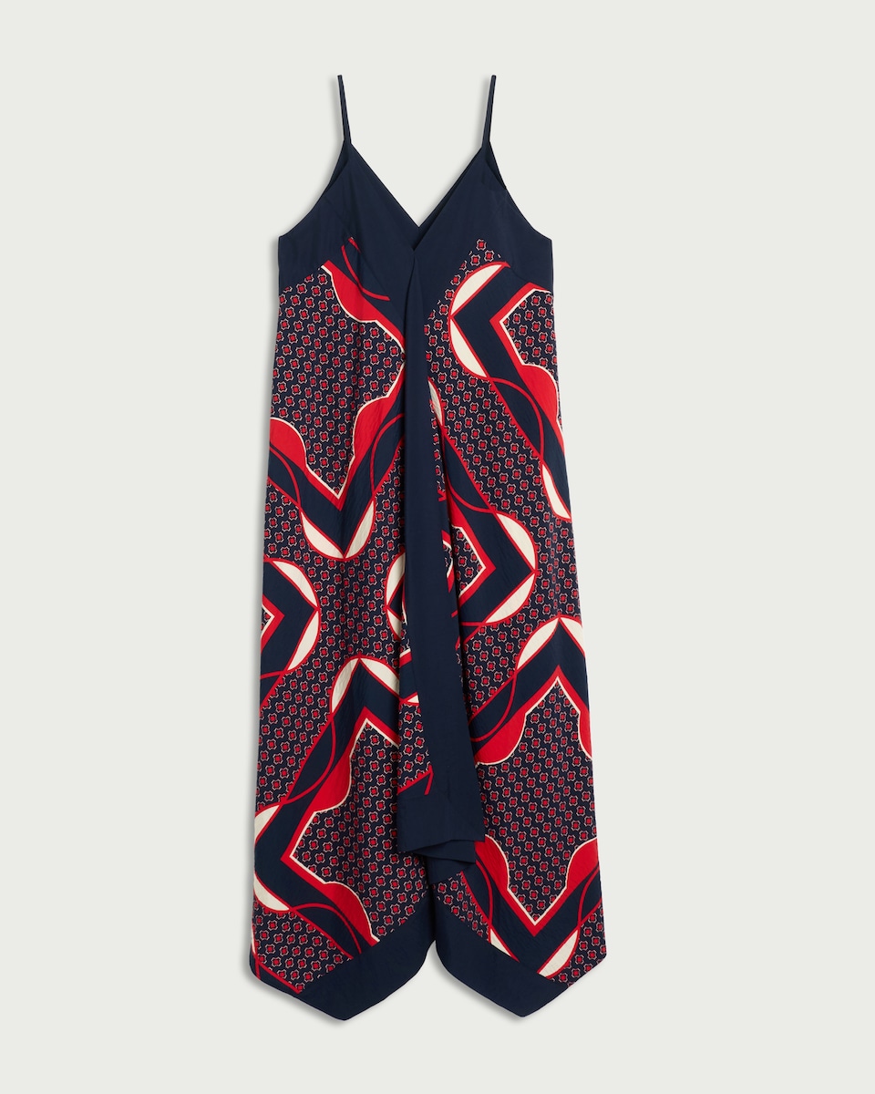 image 1 of F&F Hanky Hem Maxi Dress in Navy