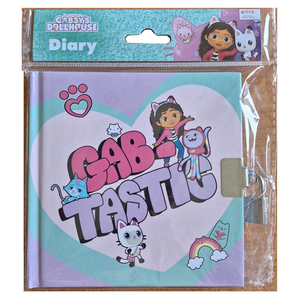 Gabby's Dollhouse Diary with Lock 13.5 x 13.5 cm