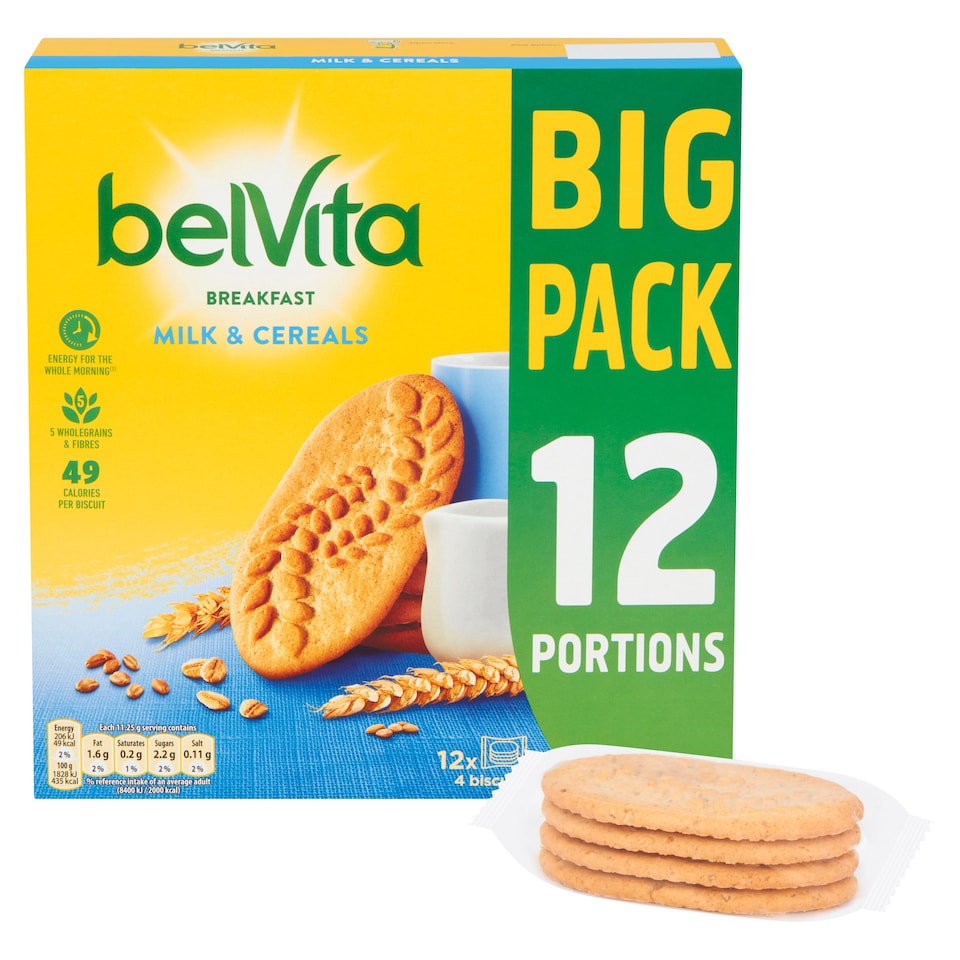 image 1 of BelVita Breakfast Biscuits Milk & Cereals 12 Pack Multipack 540G