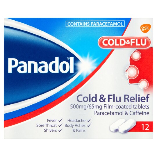 Panadol Cold And Flu Relief Tablets 12 Tesco Groceries