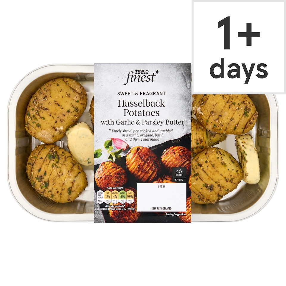 Tesco Finest Hasselback Potatoes Garlic Parsley Butter 450G