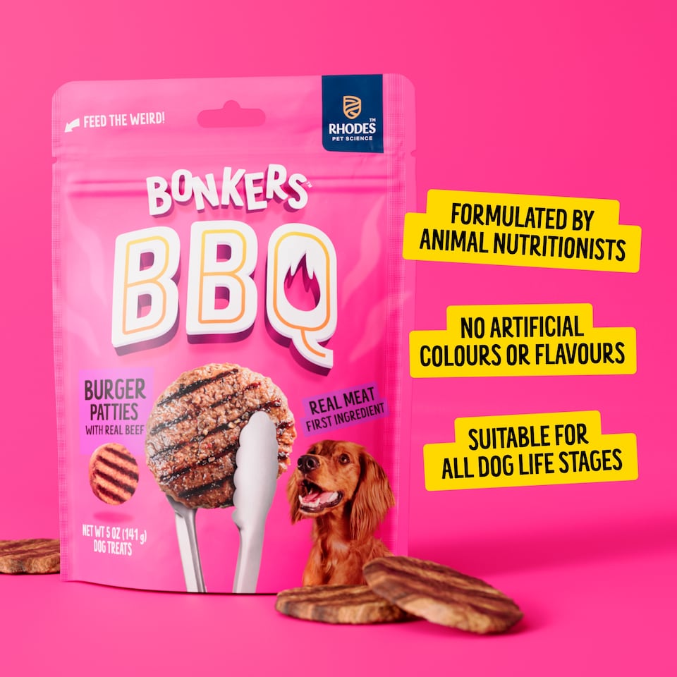 image 1 of Bonkers Dog Treats Dry BBQ Burger Patties 85 G