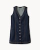 image 5 of F&F Pure Cotton Button Up Denim Mini Dress in Navy