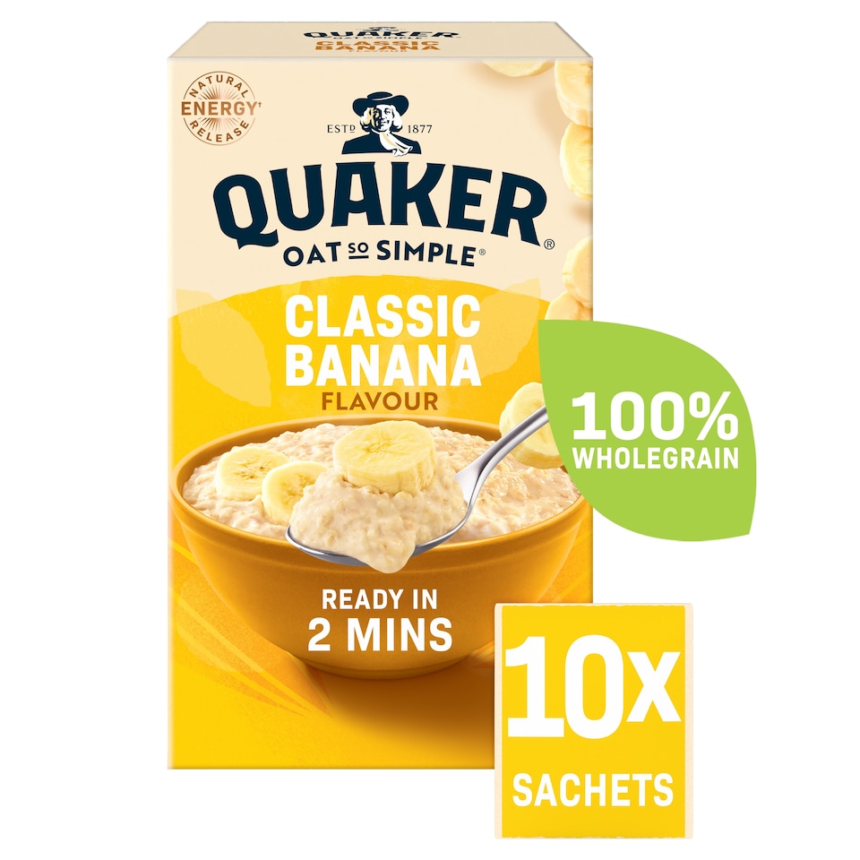 image 1 of Quaker Oat So Simple Classic Banana Porridge Sachets 10x34.8g