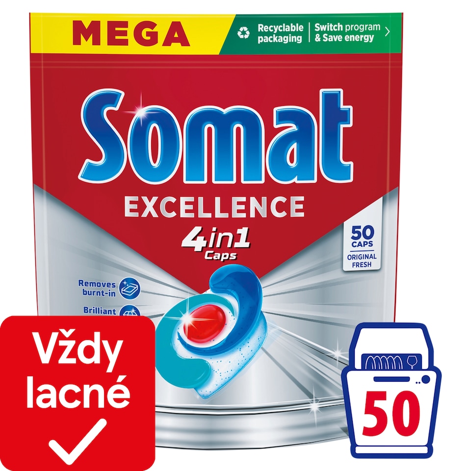 Somat Excellence 4in1 Dishwasher Capsules 50 pcs 950 g