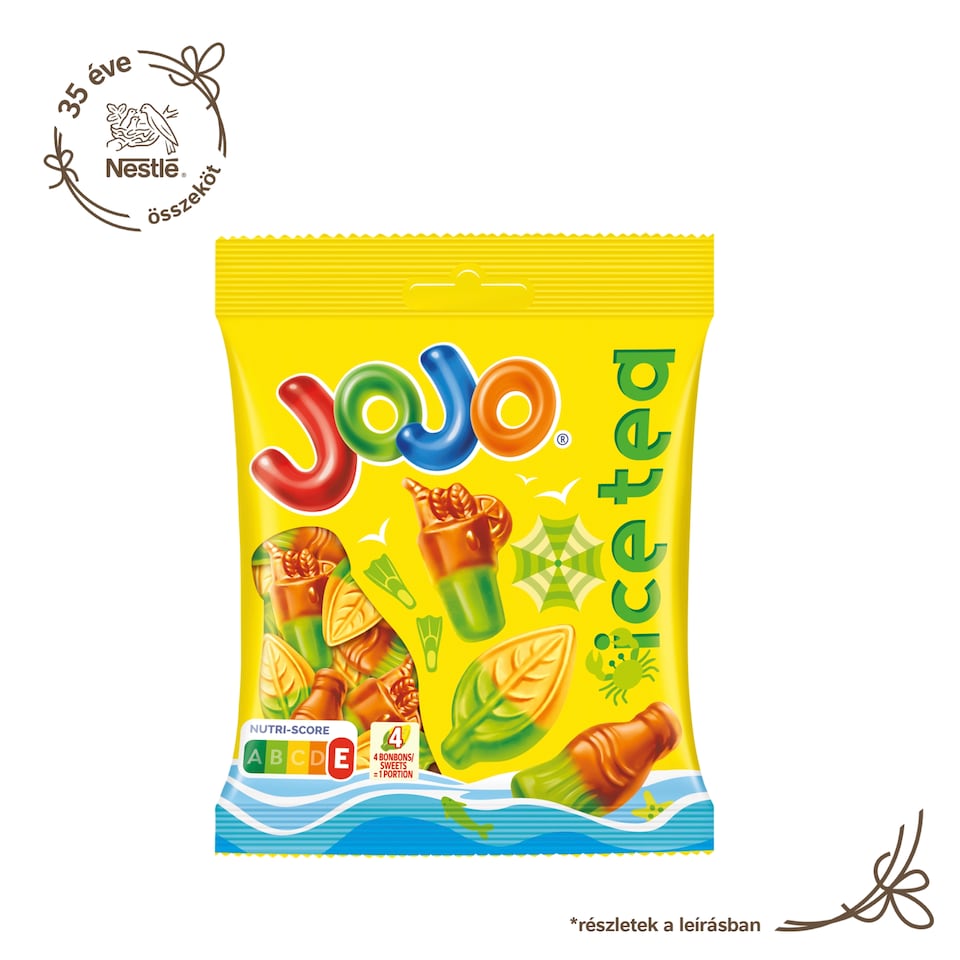 Jojo Ice Tea gyümölcsízű gumicukorka zöldtea-kivonattal 80 g