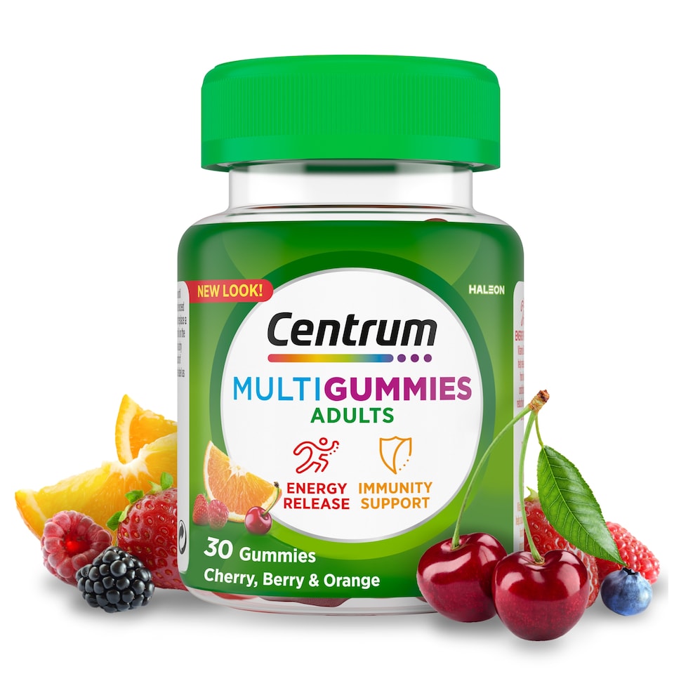 image 1 of Centrum MultiGummies Mixed Fruit, Cherry, Berry & Orange Multivitamin Gummies 30s