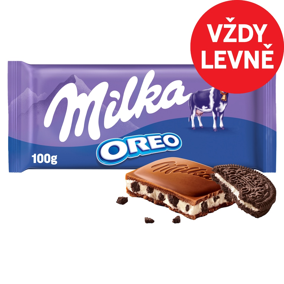 Milka Oreo Cocoa Biscuits Pieces in Milk Chocolate 100g