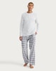 image 2 of F&F Cotton Rich Henley Checked Pyjamas Set in Multi