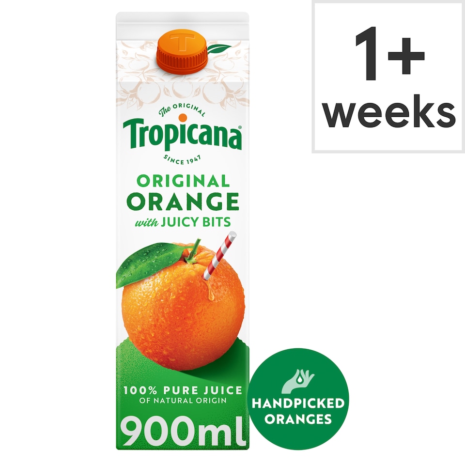 image 1 of Tropicana Original Orange With Juicy Bits 900Ml
